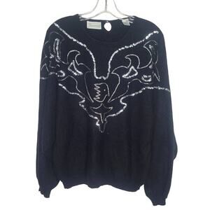 Vintage Shenanigans lambswool angora blend sequined batwing sweater - large